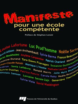 cover image of Manifeste pour une école compétente
